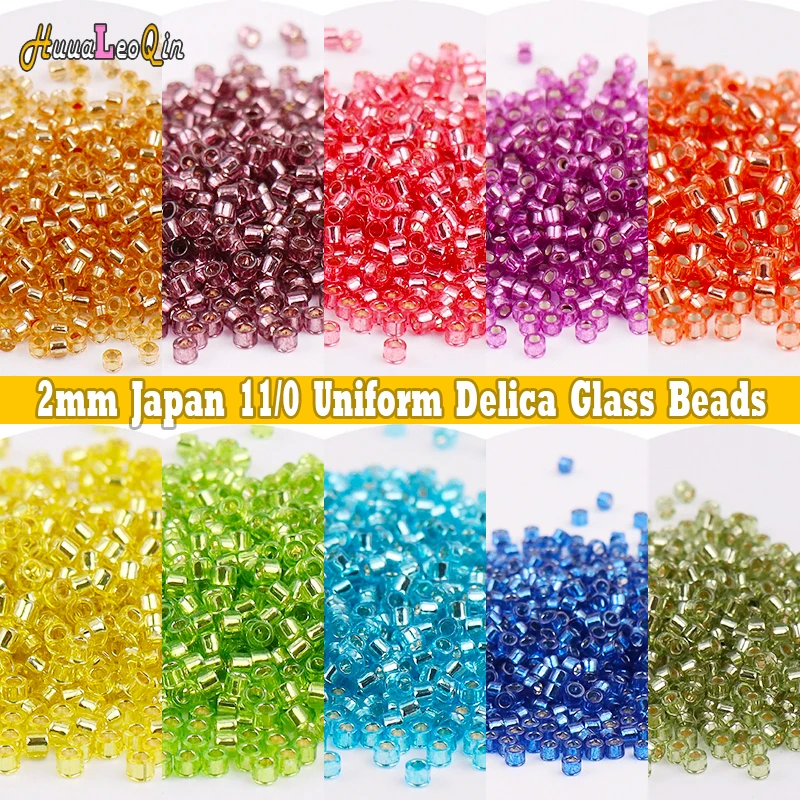 

2mm Delica Transparent Glass Beads 11/0 Uniform Silver-LINED Spacer Seed Beads for DIY Craft Jewelry Earring Making Accessories