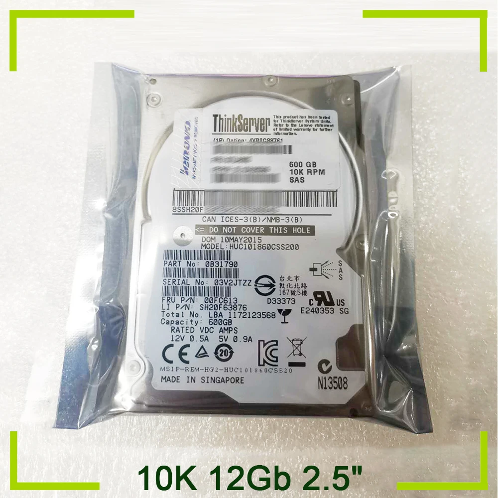 

For Lenovo Hard Disk ST600MM0088 600G SAS 10K 12Gb 2.5" 00FC613 00XH236