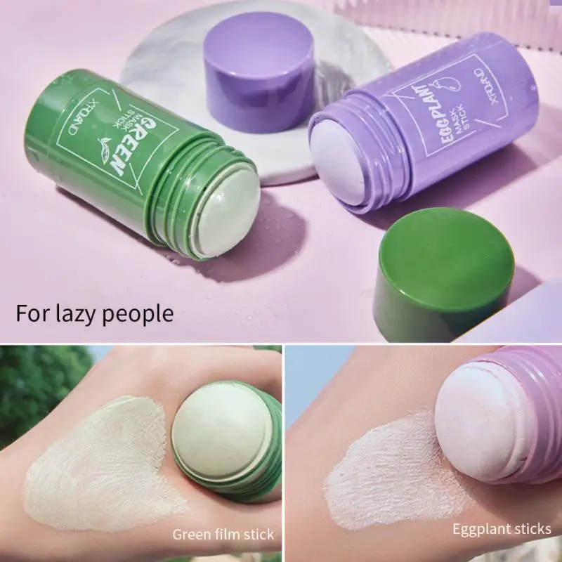 

2/3/5PCS Solid Facial Mask Green Eggplant Mask Stick Clean Skin Nourishing Mud Film Shrink Pores Remove Blackhead Acne Oil