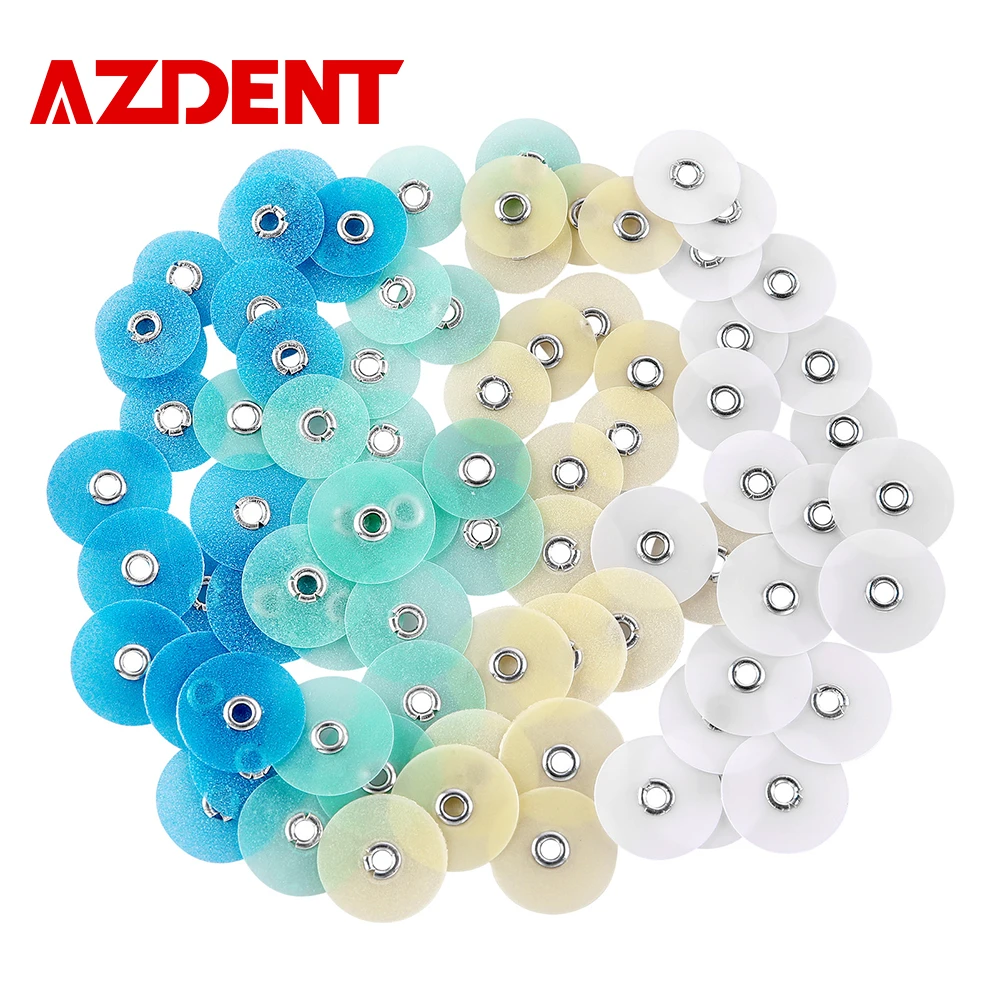 AZDENT Dental Polishing Discs Gross Reduction Contouring Mandrel Stripes Set 80 Pcs Dentistry Materials Teeth Whitening Tools