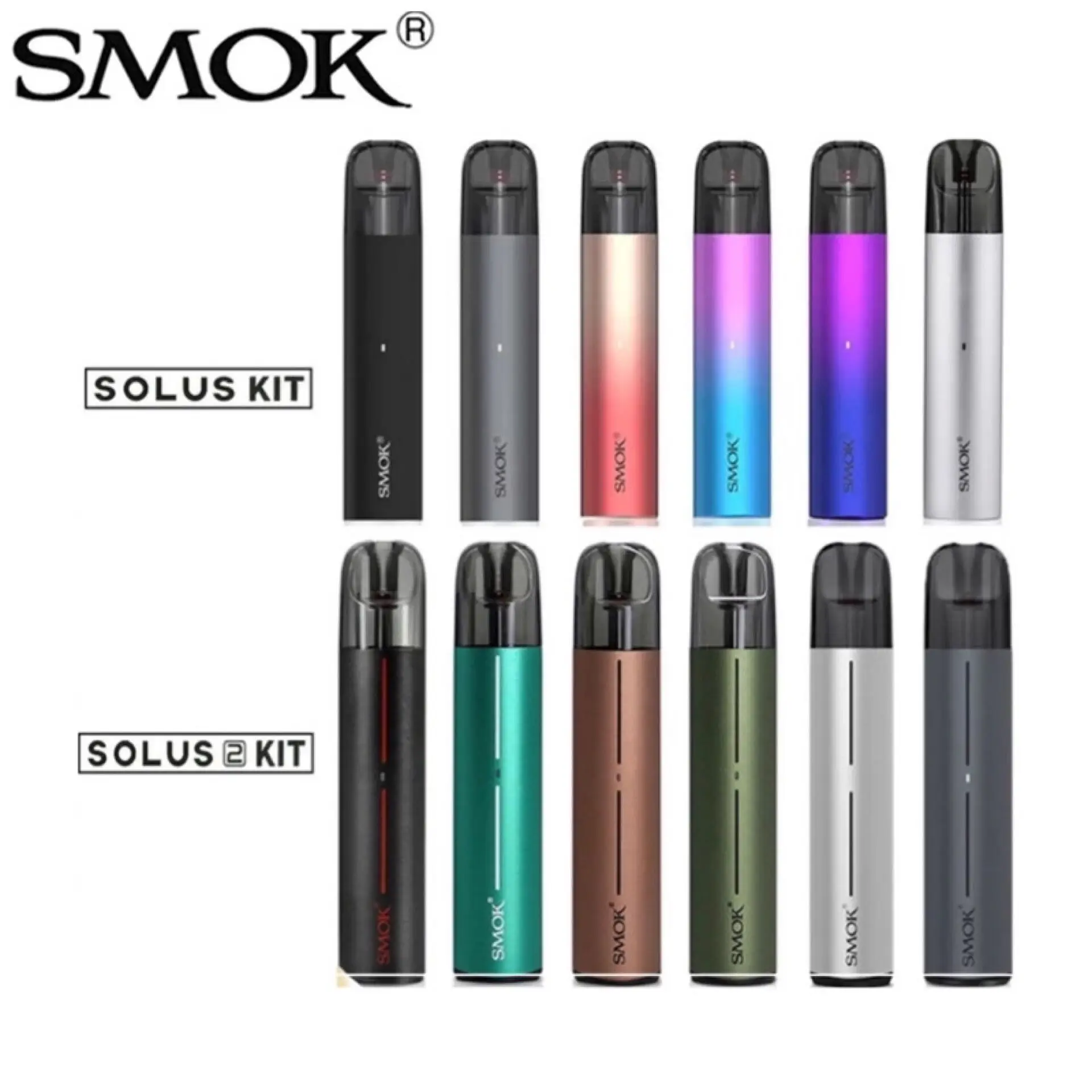 

NEW Original SMOK SOLUS & SOLUS 2 Pod Kit 15W 700mAh 2.5ml Cartridge Meshed 0.9ohm Electronic E Cigarette Vape VS NOVO 4 NORD 5