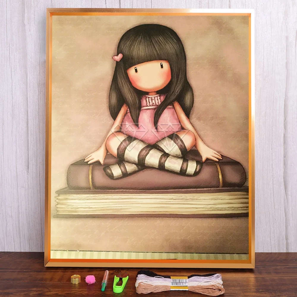 

Cartoon Girl Princess Printed Fabric 11CT Cross-Stitch Full Kit Embroidery DMC Threads Knitting Painting Craft Magic