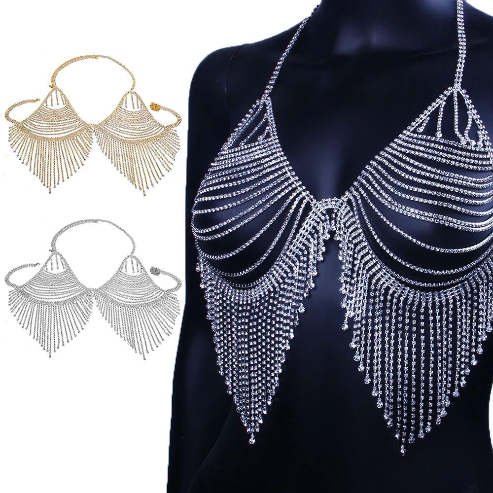 

Party Body Jewelry Chest Chain Bikini Sexy Fashion Belly Chains for Women Goth Beach Summer Punk Gift Holiday Accessories