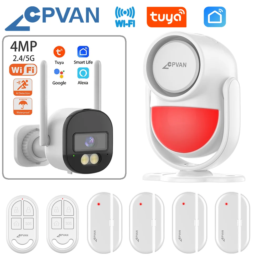 CPVAN Tuya умная Беспроводная сигнализация с датчиком движения Wi-Fi