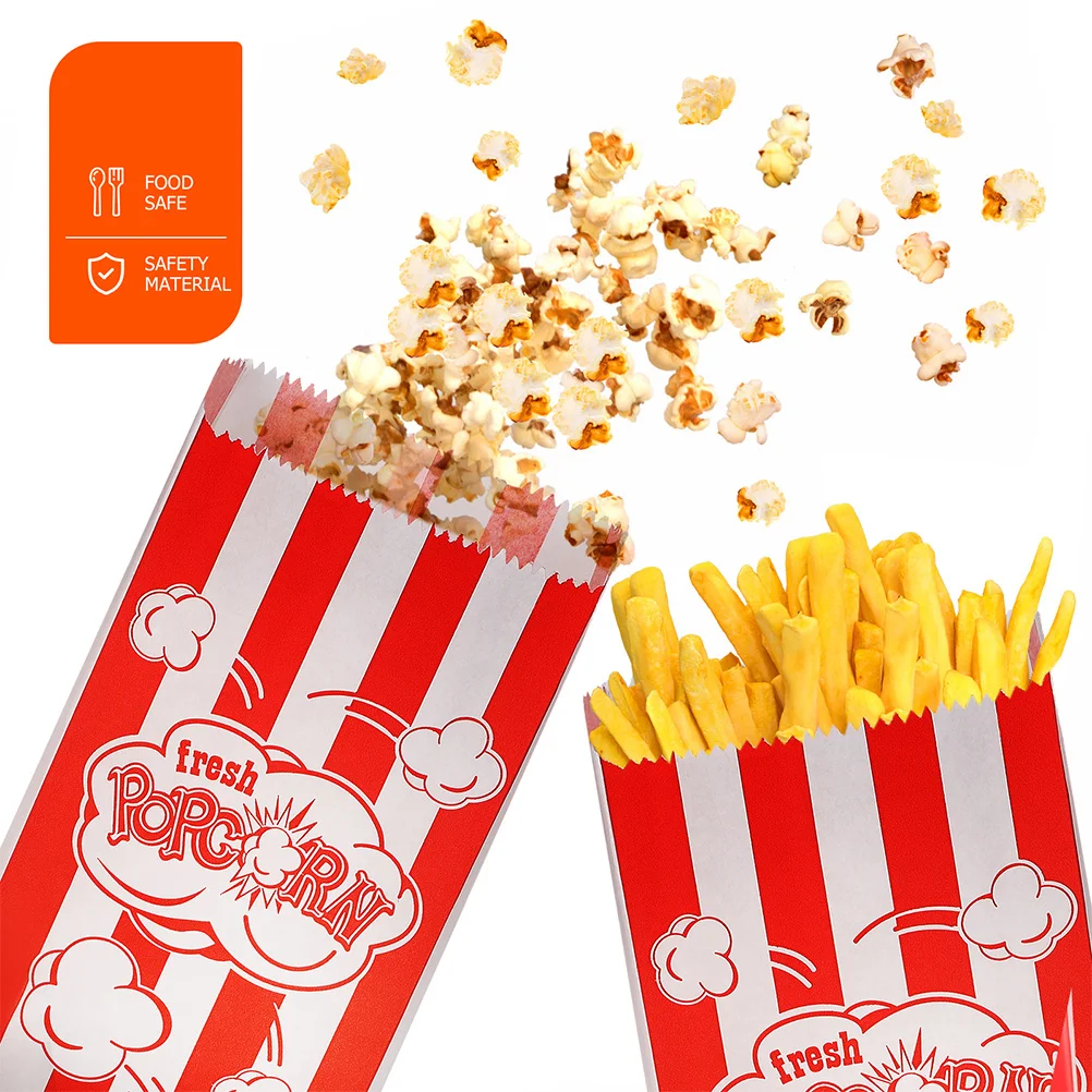 

100 Pcs Popcorn Packaging Bag Mini Paper Bags Accessory Snack Plate Multi-function Holder Movies Snacks Convenient Containers