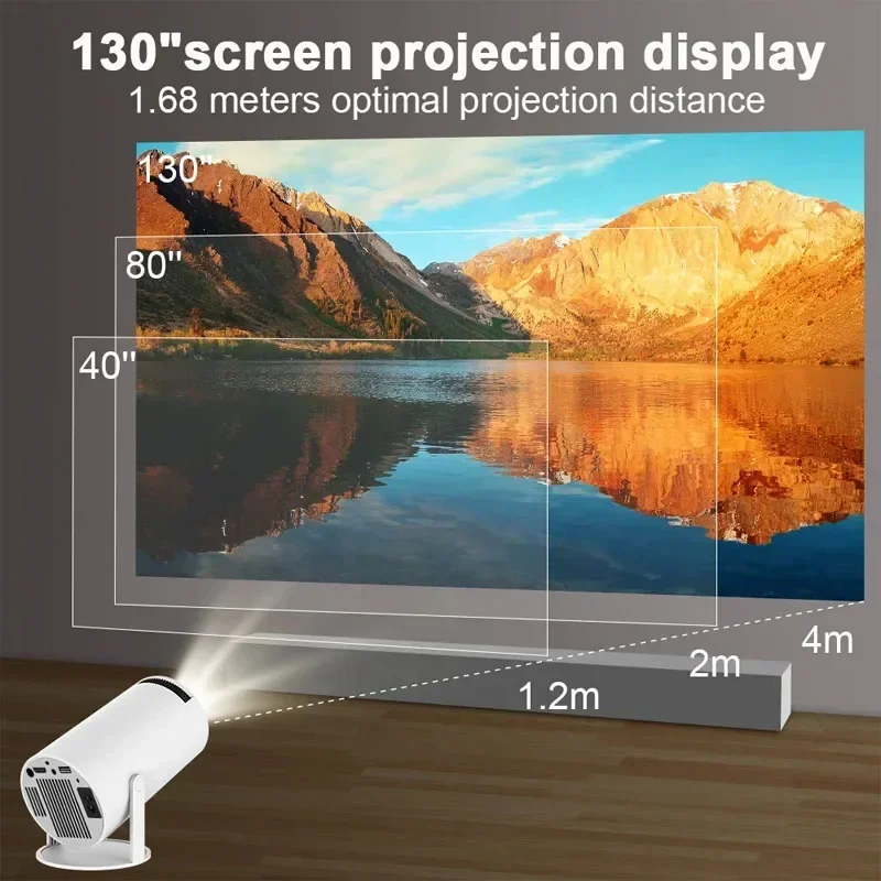 Новинка 2024 года 4K Android 11 двойной Wi-Fi6 портативный проектор 1080P 1280*720P домашний