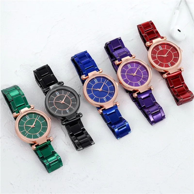 Women's Leisure Fashion Rose Gold Steel Belt Folding Buckle Quartz Watch High End Essential Jewelry For Women