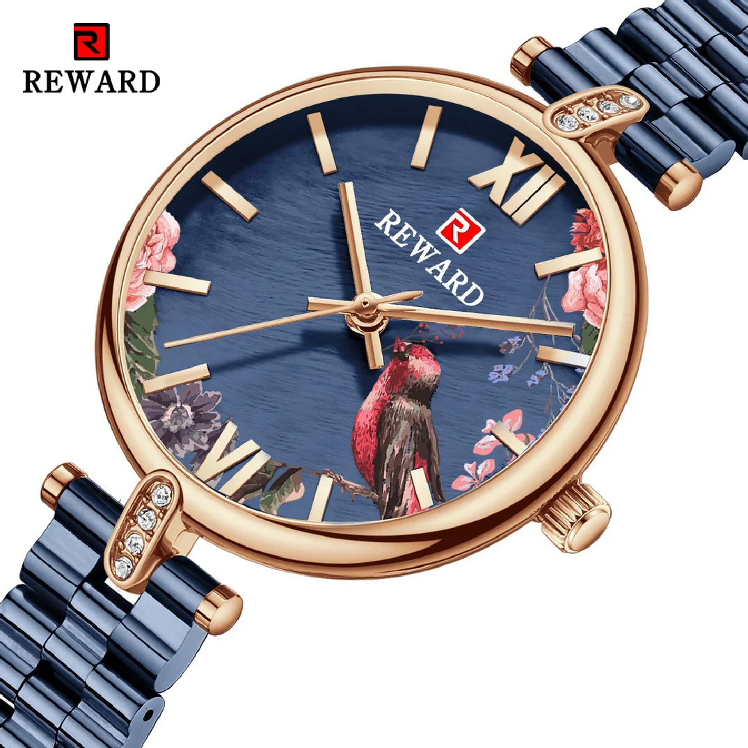 REWARD Fashion New Women Watches Top Luxury Brand Diamond Classy Ladies Quartz Watch Female Stainless Steel Dress Wristwatch