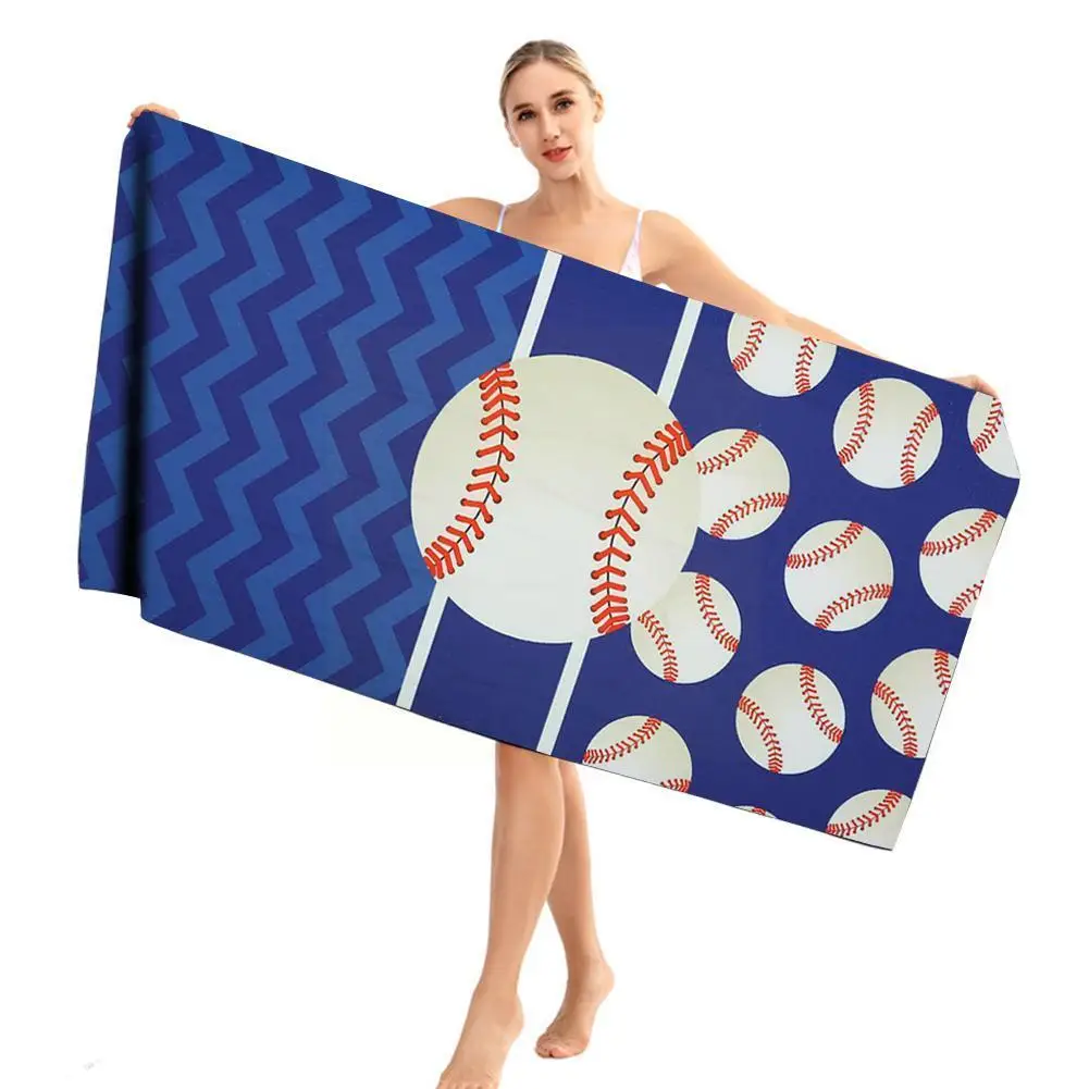 

150*75cm Square Beach Towel Microfiber Towel Cloth Velvet Football Plaid Bohemian Bath Towel Double-sided Style E2T4