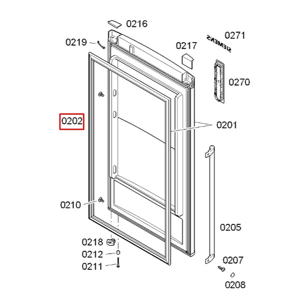 Уплотнитель двери холодильника Bosch KGS/KGN/KGH.. | Бытовая техника