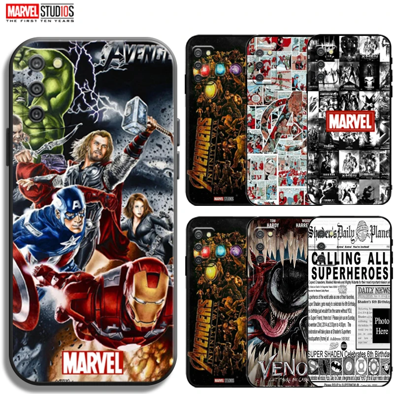 

Marvel Avengers Phone Case For Samsung Galaxy A03s Funda Black Ultra-Thin Carcasa Bumper Back Silicone Cover