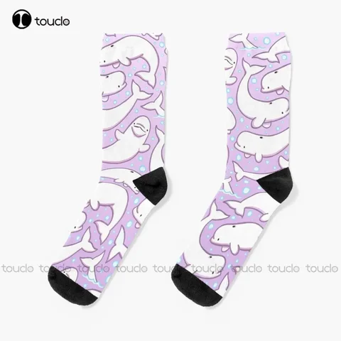 Носки Believe In The Beluga Whale, носки с китом, персонализированные носки унисекс для взрослых и подростков, молодежные носки на заказ, подарок унисекс для взрослых