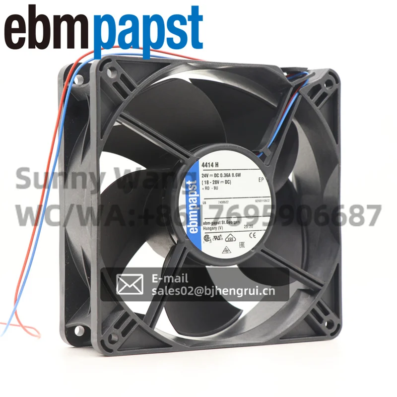 ebmpapst 4414H 120x120x38 мм 12 см 12038 24 В постоянного тока 8,6 Вт 0,36 А 240 м3ч 4300 обмин шарикоподшипник шкаф осевой вентилятор охлаждения (art.: 3920cc3d918ca) - 3920cc3d918ca