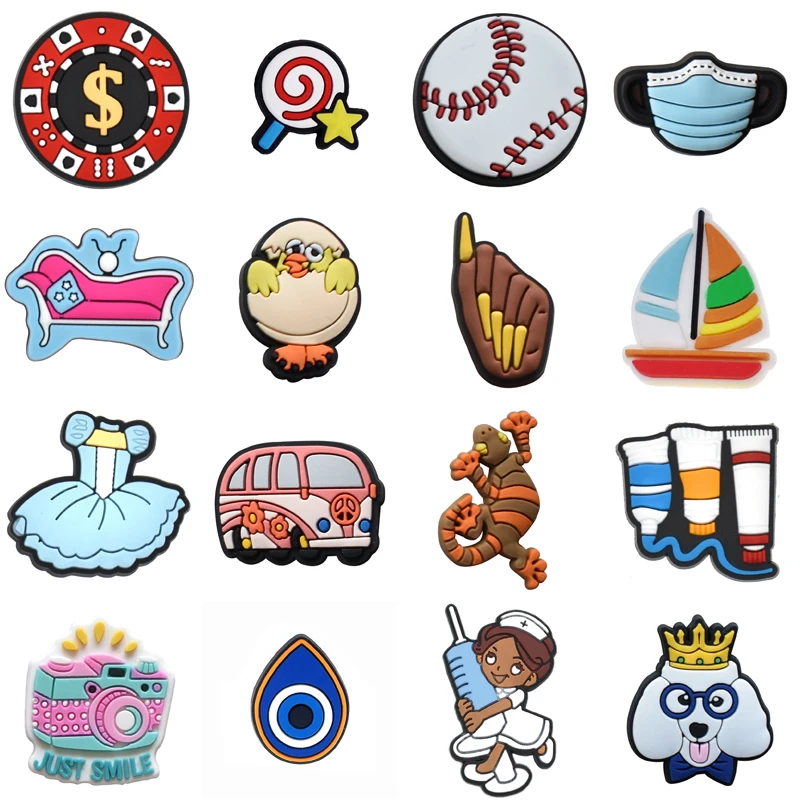 

Hot 1Pcs PVC Shoes Charms Accessories Fit Croc Sandals Wristband Garden Clog Buckle Decorations Boys Girls Party Gifts