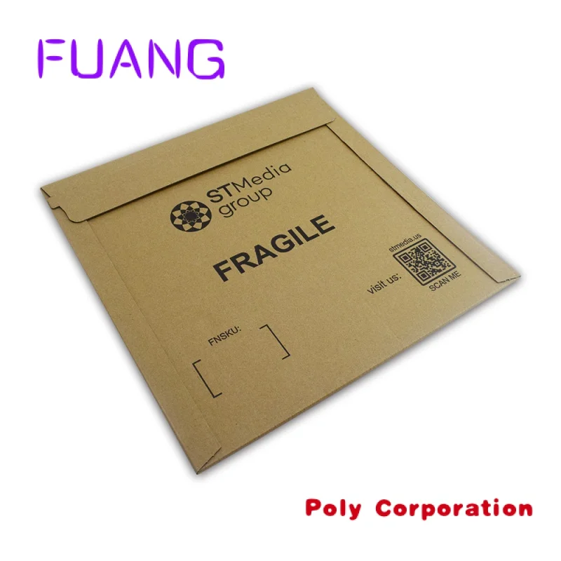 Wholesale customized padded corrugated envelope packaging factory shipping mail cardboard Kraft envelopes with tear lines