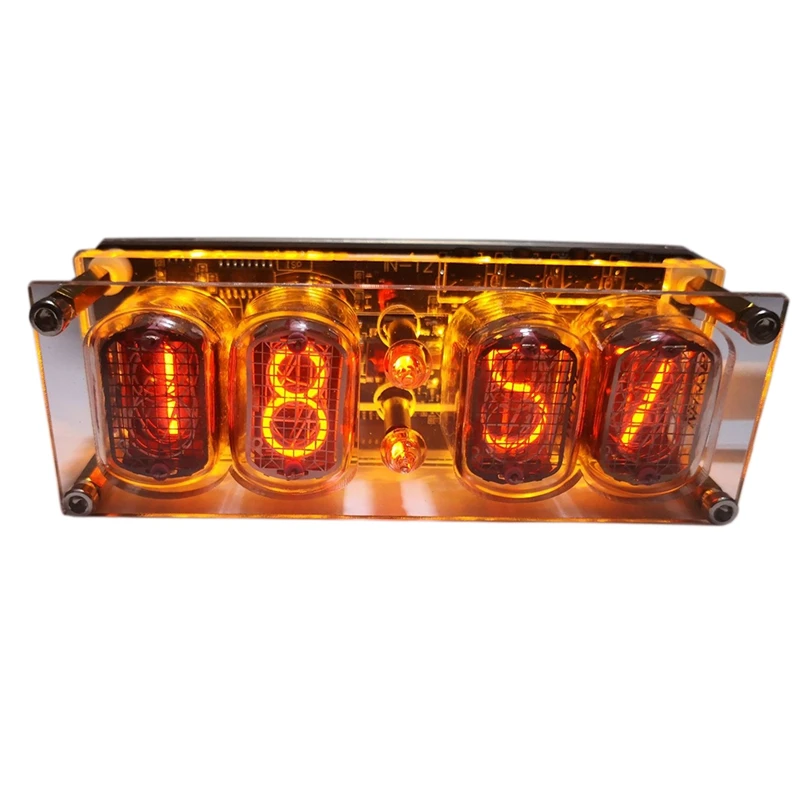 

Assembled IN-12 Glow Tube 4-Digit Clock Colorful LED Backlight DS3231 Nixie Clock DC5V USB Electronic Clock With Tube