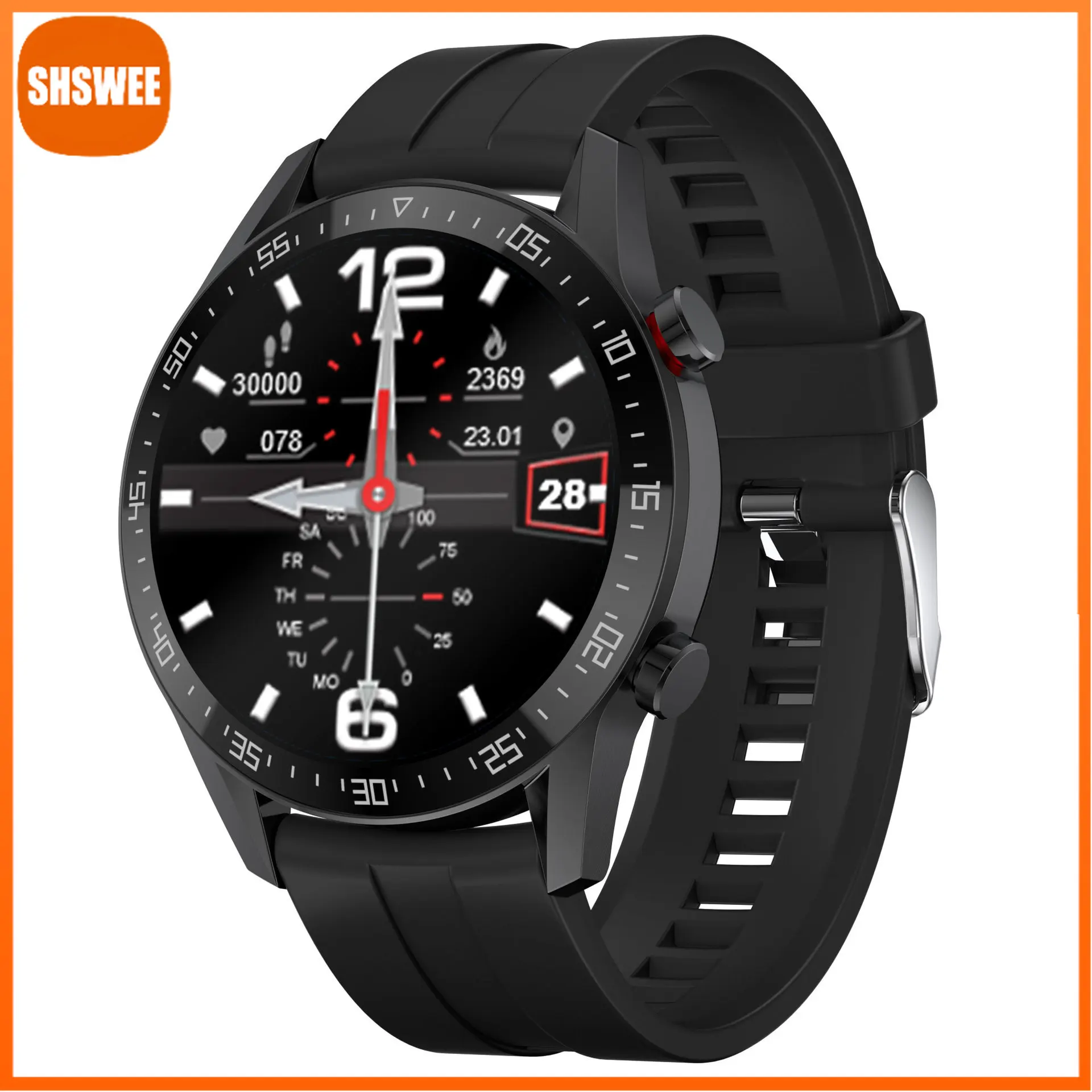 

For Xiaomi Huawei SK7Plus Smartwatch Men Business 1.3 Inch Pure Round HD Colorful Display Full Touch Screen Bluetooth Call Watch