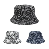 bandana bucket hats for women floral print fashion skateboard black white blue fishing hats hip hop swag hip hop sun hat men