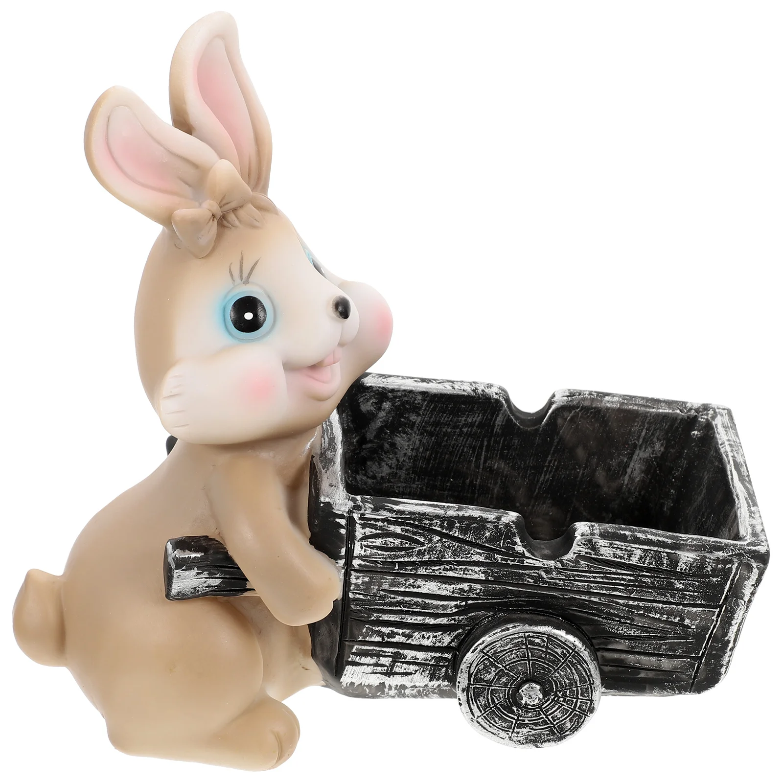 

Tabletop Ashtray Decorative Resin Bunny Cart Ashtray Adornment for Home Bar Pub