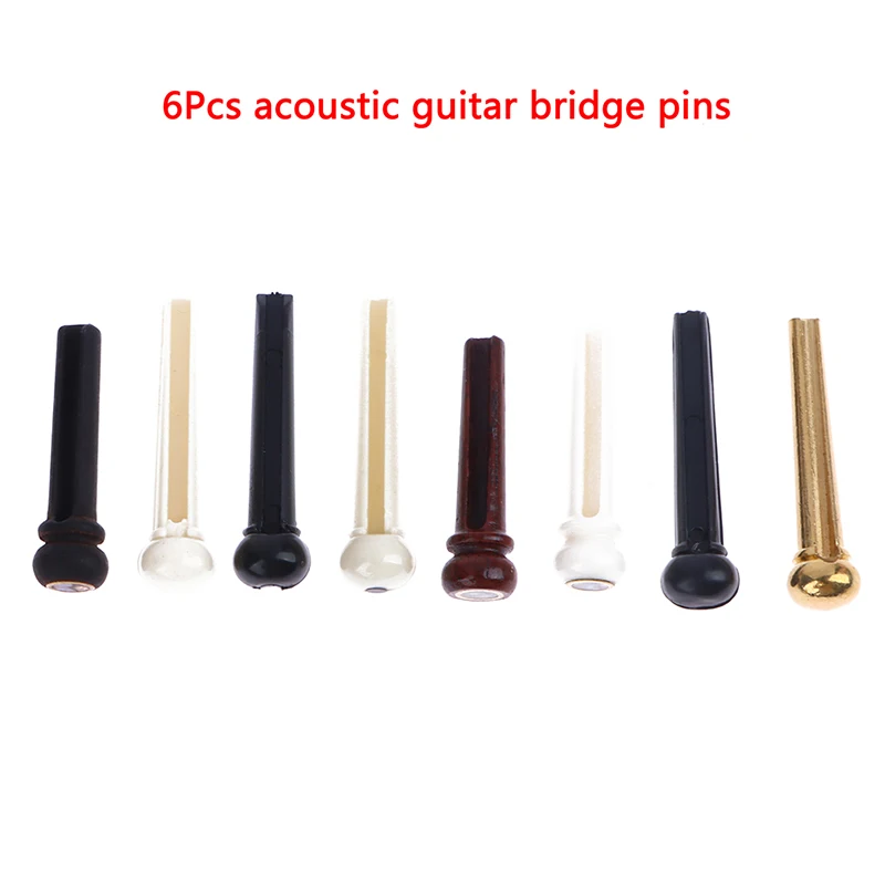 

6Pcs Acoustic Guitar Bridge Pins Pure Bone Ebony Bridge Pin for Folk Guitar Replacement Accessories Dropshipping