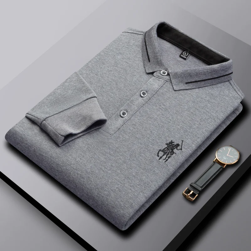 2022 Модная брендовая хлопковая рубашка-поло с отложным воротником и вышивкой