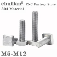 m5 m6 m8 m10 m12 gb35 304 a2 70 stainless steel flat square foursquare quadrate shape type head machine screw bolt