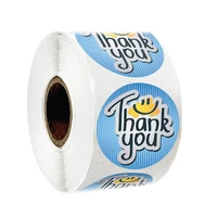 roll sealing sticker handcraft decoration 50 500pcs 1 inch thank you sticker self adhesive label diy cut thin material wholesale