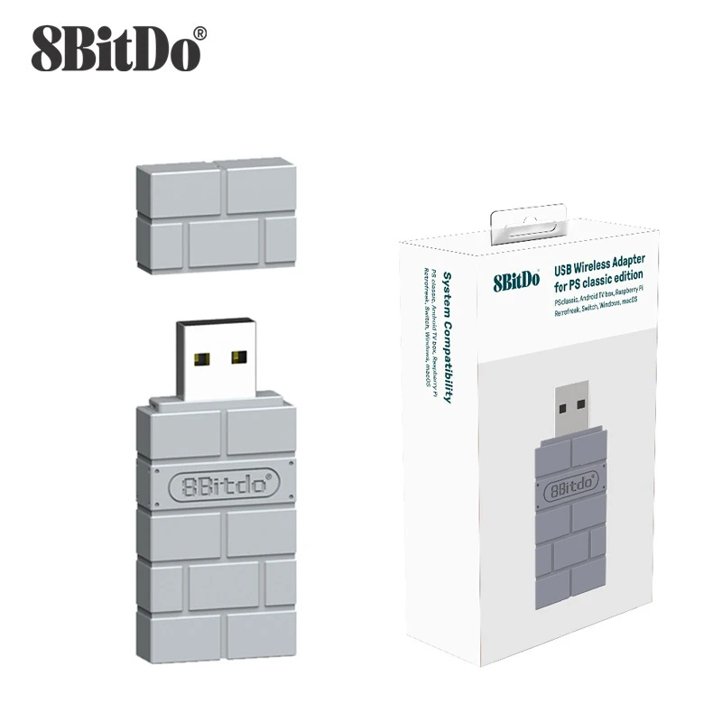 

8BitDo USB Wireless Bluetooth Adapter Receiver for PlayStation Classic Console PS1 Mini Nintendo Switch Support PS4 PS5 Gamepad