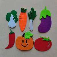 5 set cartoon felt vegetables fruits diy stickers for kindergarten classroom wall decorations party children room wall sticker