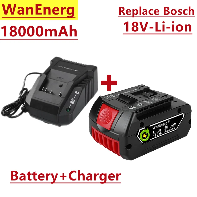 

Batería de iones de litio, 18v, 18000mah, sustitución de herramientas eléctricas, Bosch, bat609, bat610, bat618, bat619