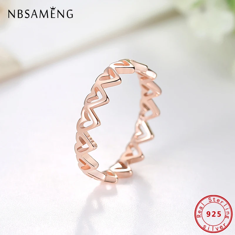 Оригинальные кольца из 100% стерлингового серебра 925 пробы обручальное кольцо