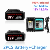 original 18v 18ah battery 18000mah li ion battery replacement power battery for makita bl1880 bl1860 bl1830 battery 4a charger