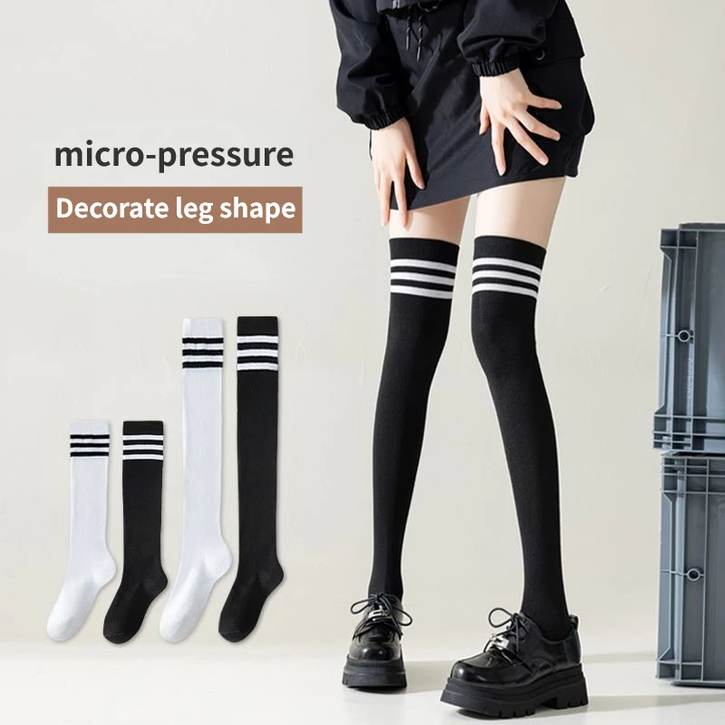 

Sexy Black White Striped Long Socks Women Over Knee Thigh High Socks Over The Knee Stockings For Ladies Girls Warm Knee Socks