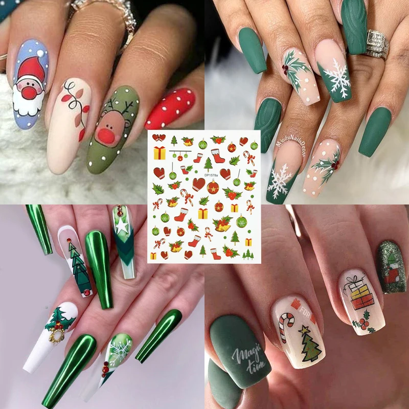 

Cartoon Cute Snowman 3D Nail Sticker Winter Xmas Christmas Transfer Sticker For Nails DIY Decals Slider Nail Art Decoration