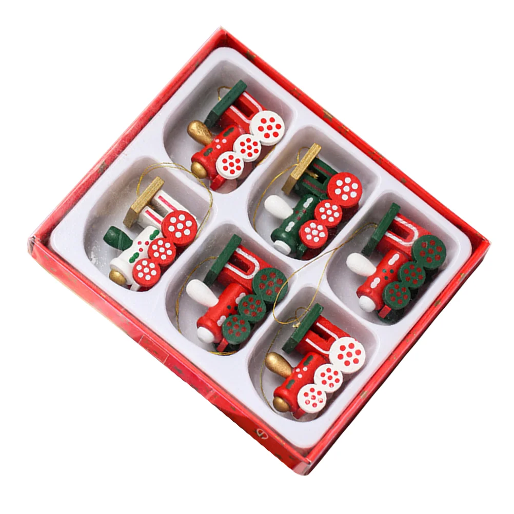 Маленький кулон в виде поезда деревянный орнамент рождественские подвесные