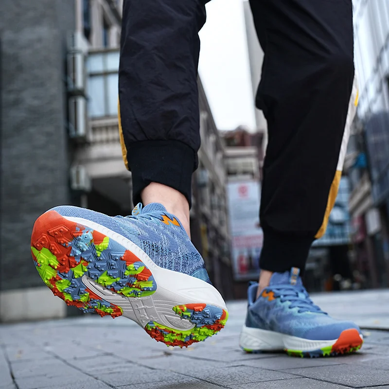 Golf Shoes Men's Fitness Comfortable Golf Shoes Men's Track and Field Training Shoes Light Mesh Walking Shoes Golf Shoes