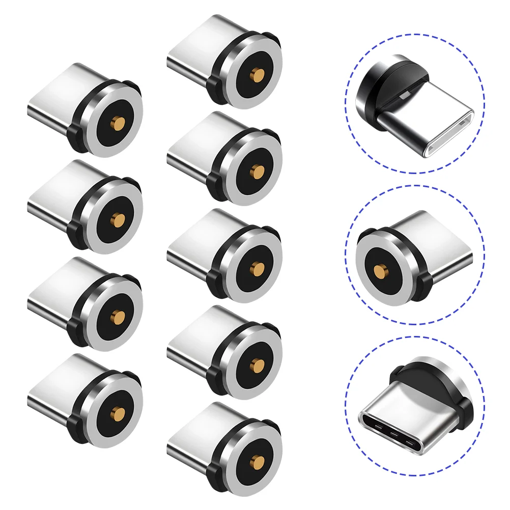 

9 Pcs Magnetic Charging Cable Head Phone Accessories Rotating Adapter Tip USB Connector Type