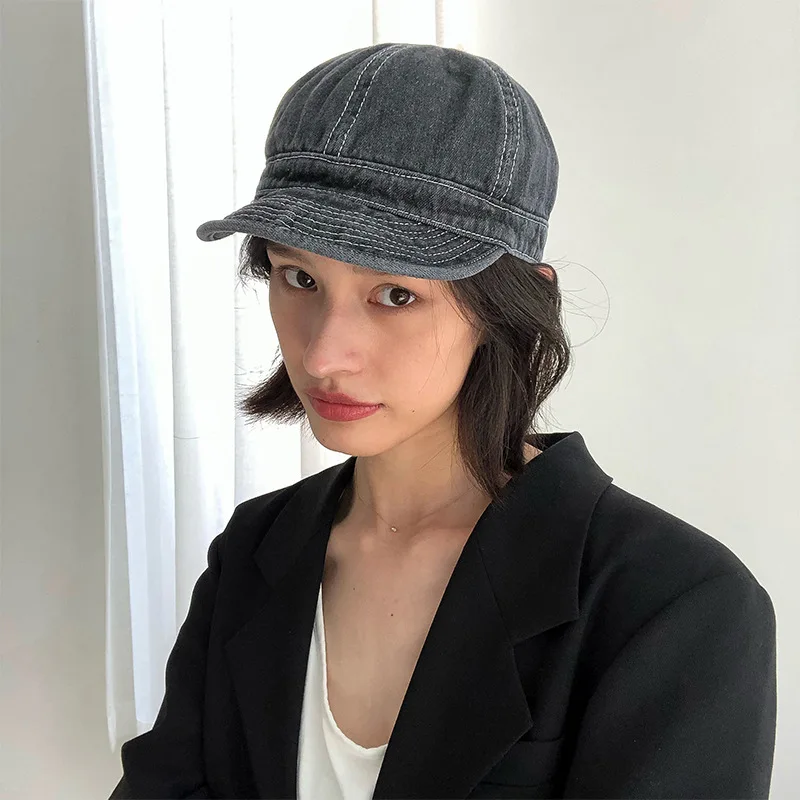 

Short Brim Denim Baseball Caps for Men Summer Outdoor Leisure Visor Hats for Women Washed Cotton Hip Hop Casual Cap Unisex