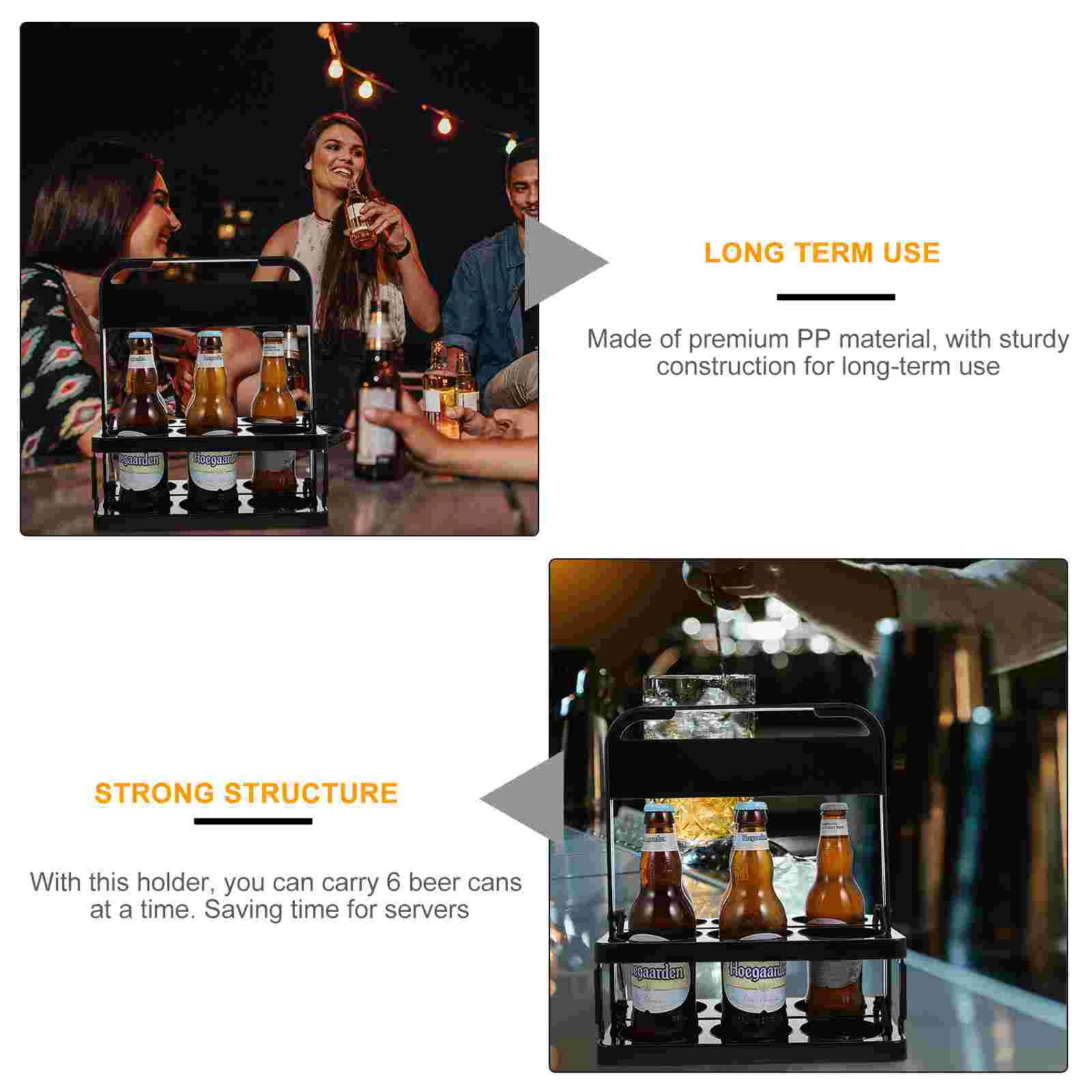 Полка для бутылок Корзина покупок Черная вода Белый держатель-органайзер