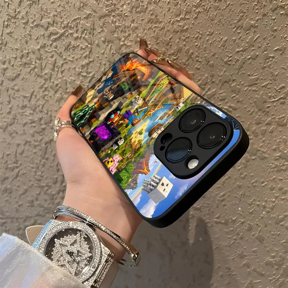 Фото Чехол для телефона M-Mines C-Craft Game из стекла для Samsung S25 S26 S24 S23 Ultra, iPhone 17 15 14 16 13 Pro Max Plus №1