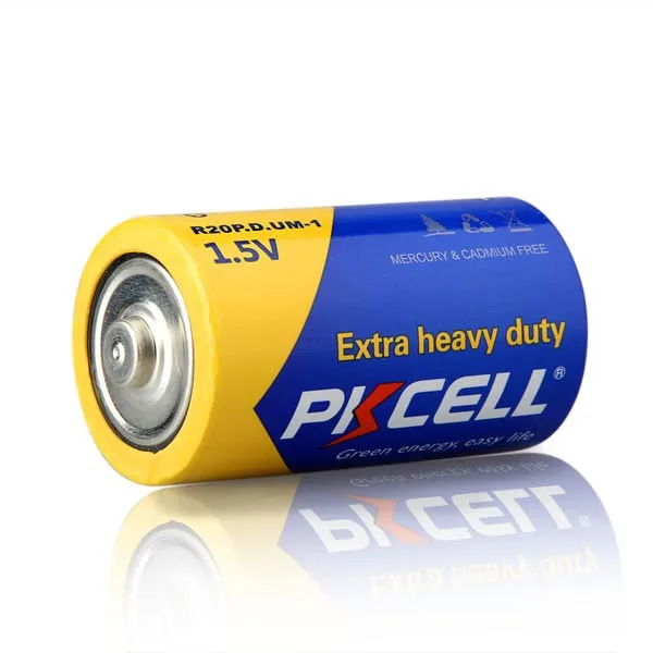 8Pcs*PKCELL R20P D Size 1.5 V Dry cell Carbon Zinc Battery Super Heavy Duty Battery Dry Batteries for Flashlights