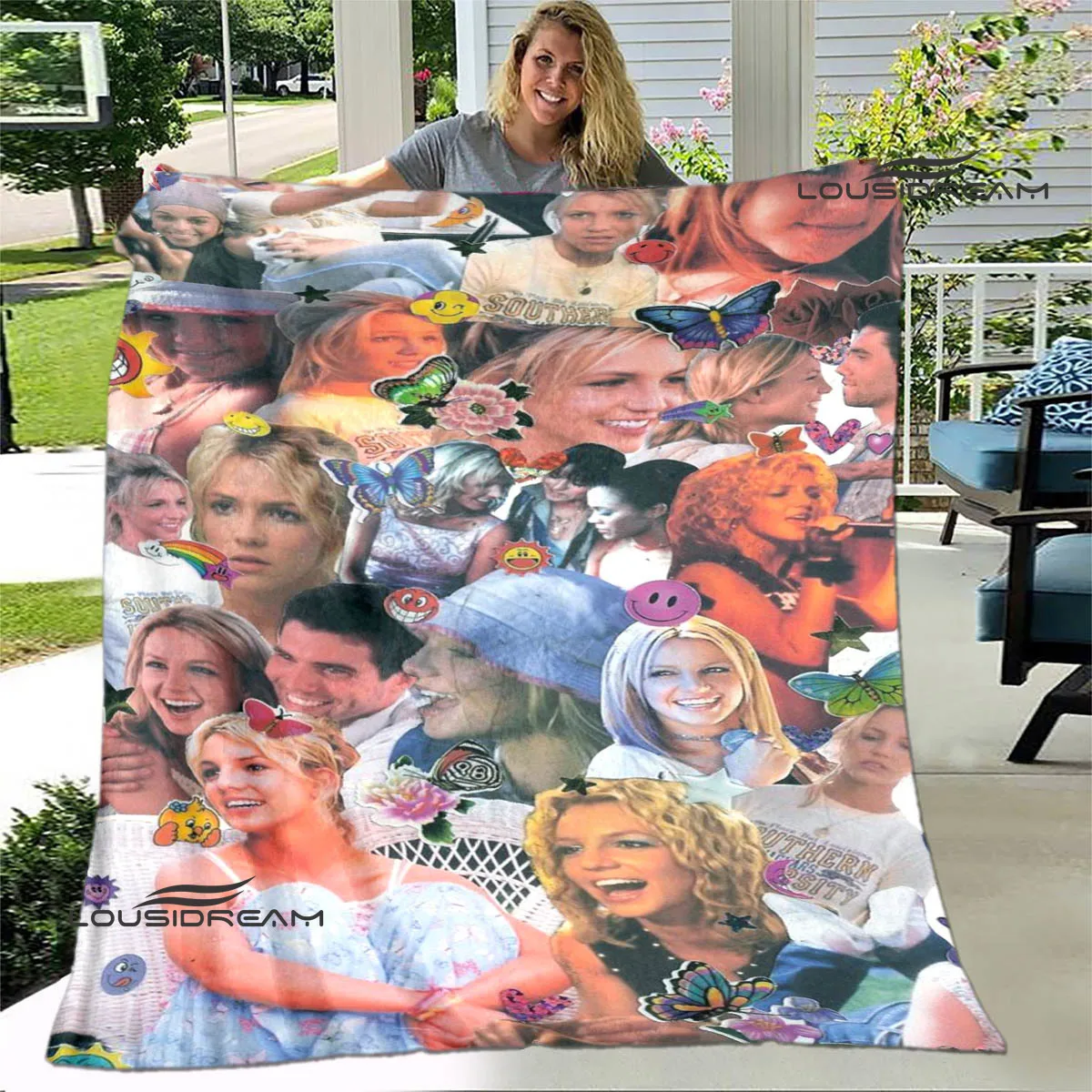 Одеяло с принтом Star Britney Spears фланелевые теплые одеяла мягкое и удобное одеяло