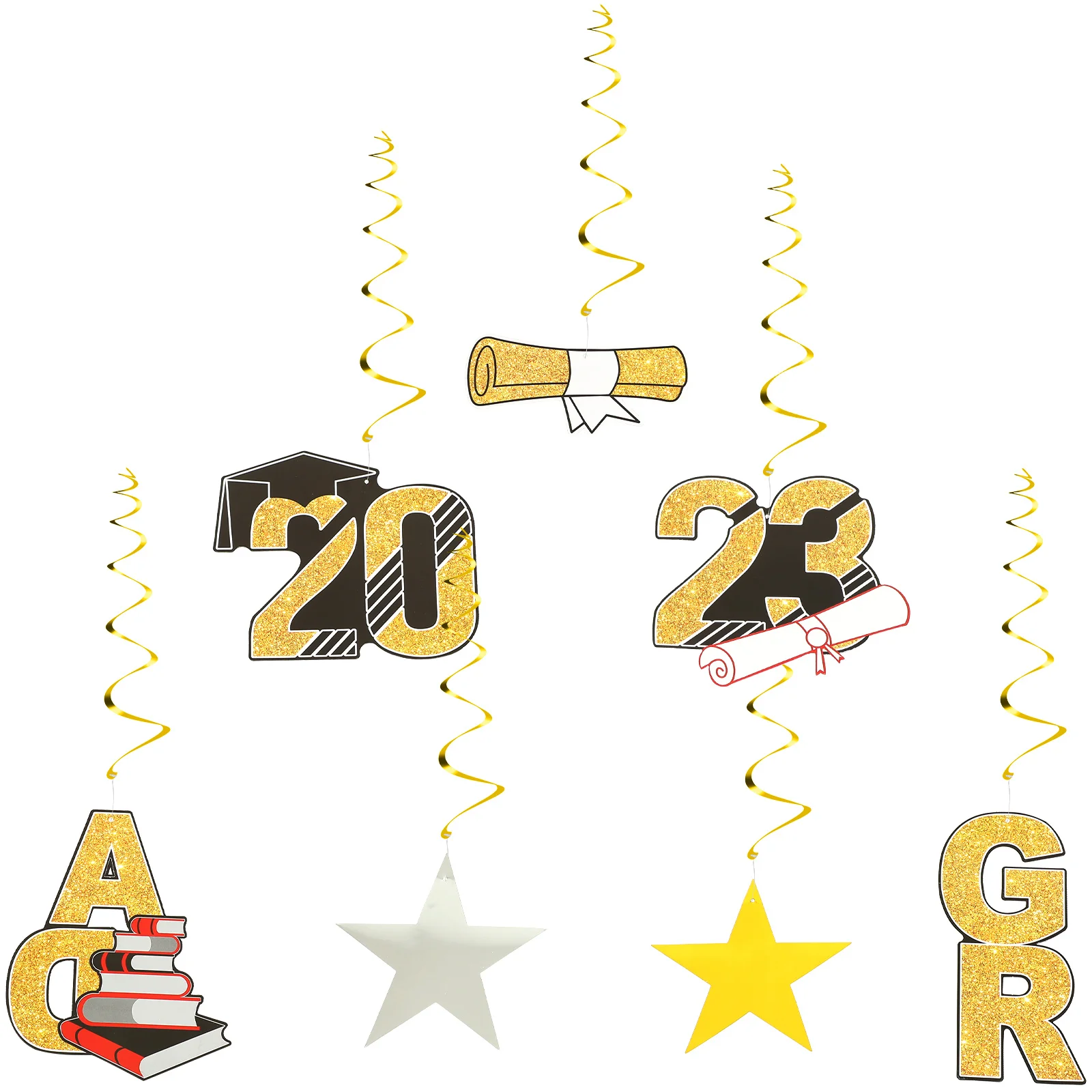 

1 Set of Graduation Hanging Swirls Graduation Party Decorative Hanging Swirls Ornament