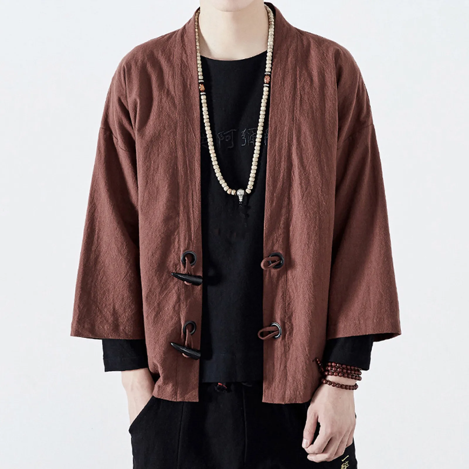 

Fashion Japanese Style Men Jackets Button Up Solid Color Jackets For Men Spring Autumn Outwear Long Sleeve Jackets ropa hombre