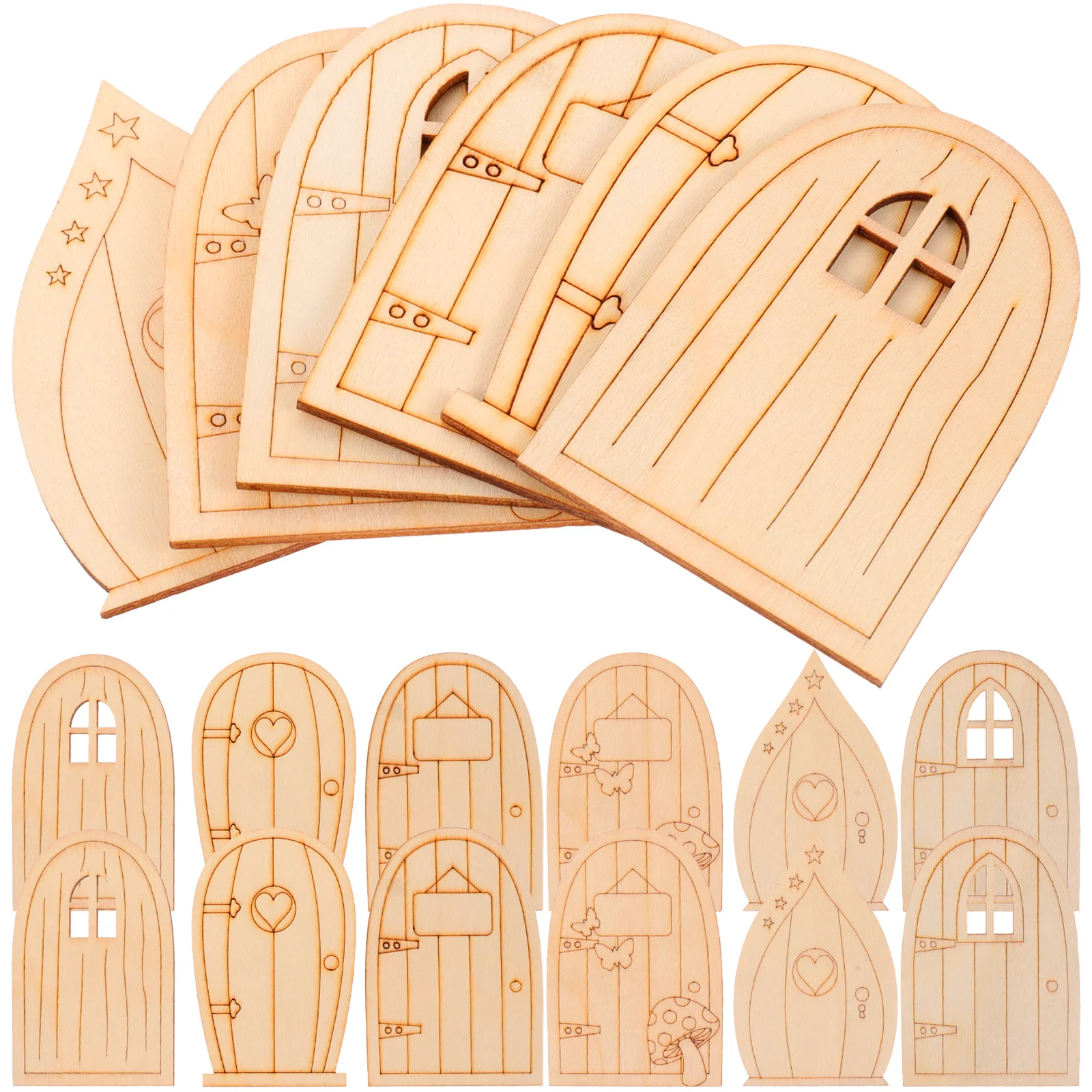 

Door Fairy Miniaturewood Front Gardens Model Elf Garden Doors Decoration Accessories Furniture Ornaments House Unpainted Tree