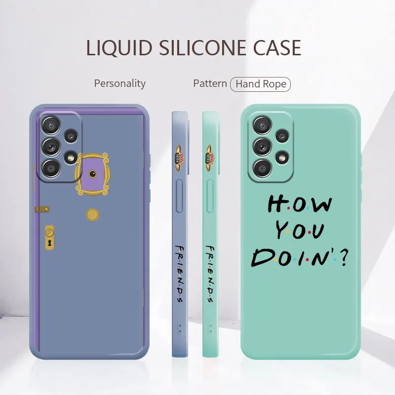 Rubber Silicone Cover For Redmi Note 9C 9A 8 K40 9T 9S 10 9 Note 10 Pro K30 10C 11S Friends TV Show Door Frame Square Liquid