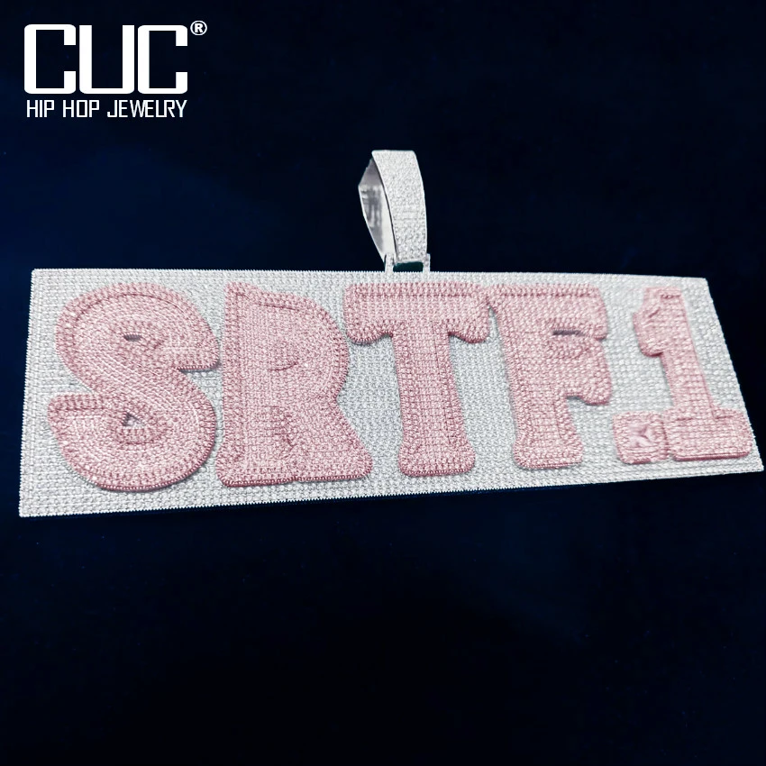 Custom Big Zircon Letter Name Pendant Men HipHop Necklace Chain Customized Number Rock Rapper Jewelry