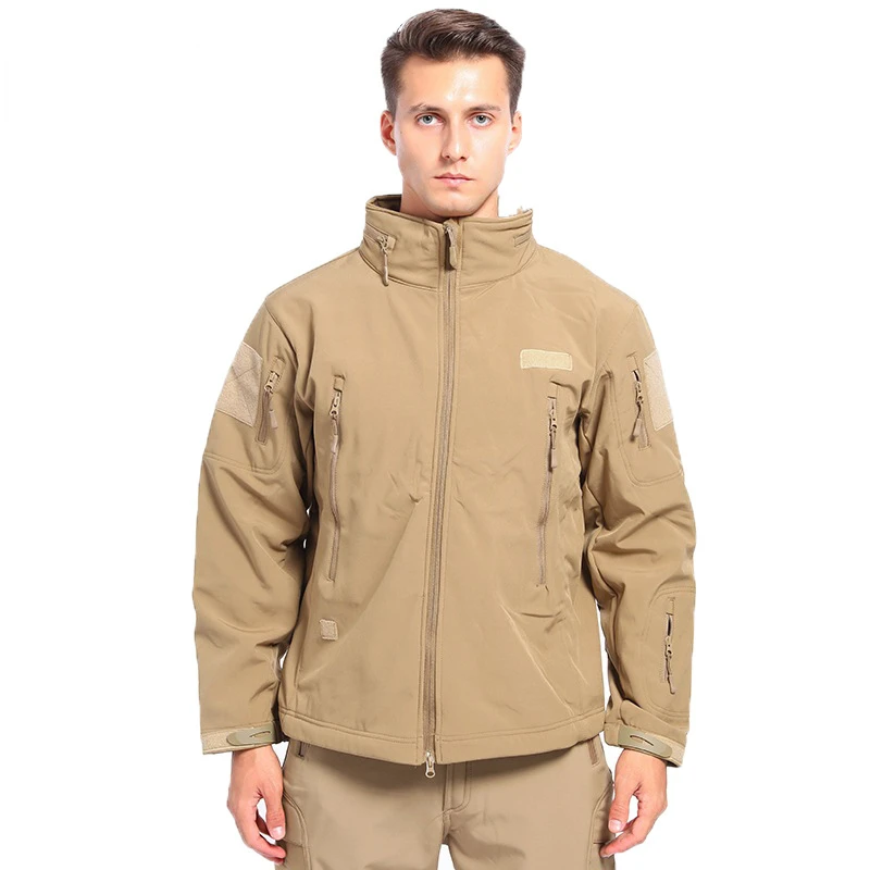 Jacket Men's Jacket Wholesale Waterproof Fleece Camouflage Soft Shell Tactical Outdoor Warm Fleece