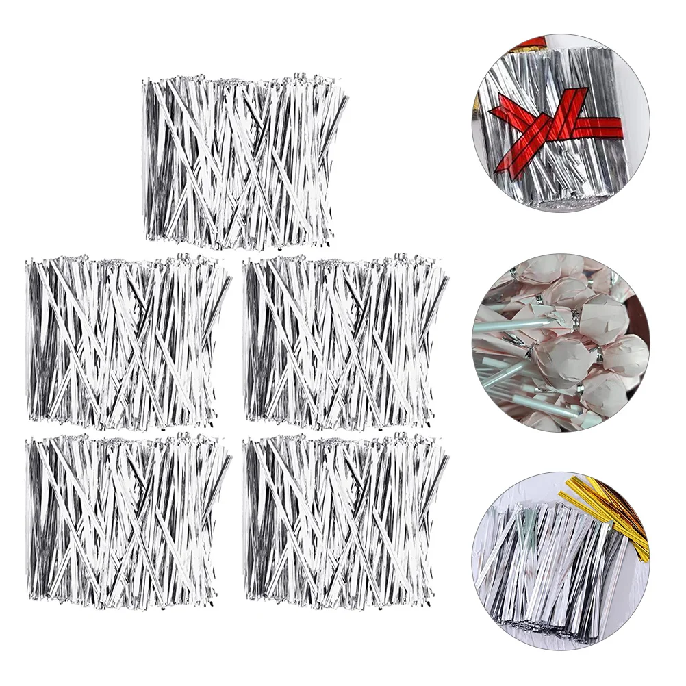 

5 Bags Decorative Colored Portable Freezer Bag Ties Garbage Bag Ties Bag Ties Sandwich Bag Ties