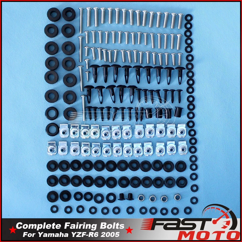 

Для Yamaha YZF-R6 2005 YZF R6 179 шт. полный обтекатель Болты Винты для лобового стекла комплект оборудования для кузова мотоцикла аксессуары